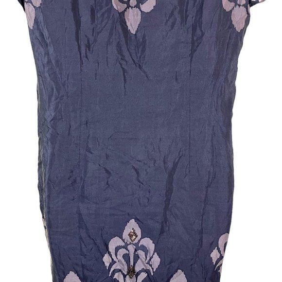 Jones New York Collection Womens Navy Silk Blend Short Sleeve V-Neck Dress sz 6 - Picture 13 of 16